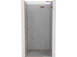 Mexen Lunar Porta Doccia A Battente Destra 95 Cm, Trasparente, Rame Spazzolato - 834-095-000-65-00-P
