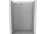 Mexen Lunar Porta Doccia A Battente Sinistra 135 Cm, Trasparente, Oro - 834-135-000-50-00-L