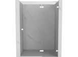 Mexen Lunar Porta Doccia A Battente Destra 135 Cm, Trasparente, Bianco - 834-135-000-20-00-P