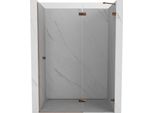 Mexen Lunar Porta Doccia A Battente Destra 135 Cm, Trasparente, Oro Rosa - 834-135-000-60-00-P