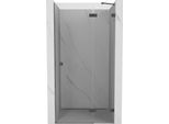 Mexen Lunar Porta Doccia A Battente Destra 105 Cm, Trasparente, Grigio Canna Di Fucile Spazzolato - 834-105-000-66-00-P