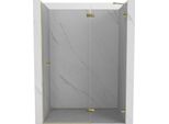 Mexen Lunar Porta Doccia Battente Destra 130 Cm, Trasparente, Dorata - 834-130-000-50-00-P