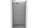 Mexen Lunar L Porta Doccia Girevole Sinistra 105 Cm, Trasparente, Grigio Canna Di Fucile Spazzolato - 834L-105-000-66-00-L
