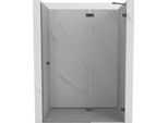 Mexen Lunar Porta Doccia Incernierata Destra 140 Cm, Trasparente, Grigio Canna Di Fucile Spazzolato - 834-140-000-66-00-P
