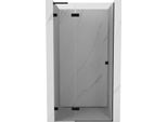 Mexen Lunar L Porta Doccia Battente Sinistra 70 Cm, Trasparente, Nero - 834L-070-000-70-00-L