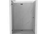 Mexen Lunar L Porta Doccia A Battente Sinistra 140 Cm, Trasparente, Grigio Canna Di Fucile Spazzolato - 834L-140-000-66-00-L