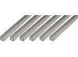 Alberts 498351 Profilo A U, Alluminio, Anodizzato Argento, 1000 X 20 X 10 Mm, Set Da 6