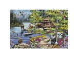 Luca-S Set Per Punto Croce "Collezione Oro Capanna Sul Lago"", Schema Contato, 51X34Cm"