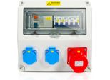 Quadro Di Distribuzione Elettrica Jiubiaz Quadro Di Distribuzione A Parete Con Interruttore Automatico E FI.5 Poli Quadro Di Distribuzione Elettrica Da Cantiere Con 2X Prese Schuko E Prese Cee 16A Per Uso Interno Ed Esterno