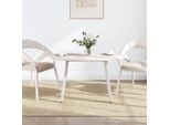 Piano Del Tavolo Bianco 110X55X2,5 Cm In Pino Massiccio Ovale