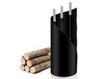 Clanmacy Set Per Caminetto Da 4 Pezzi In Acciaio Inox Set Per La Pulizia Del Caminetto Con Attizzatoio, Paletta Per La Cenere, Scopa Per Caminetto E Supporto 50 Cm