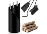 Jopassy Set Per Caminetto Da 4 Pezzi In Acciaio Inox Set Per La Pulizia Del Caminetto Con Attizzatoio, Paletta Per Cenere, Scopa Per Caminetto E Supporto 50 Cm