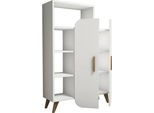 Dmora Credenza Tormalina 32X90X132H Cm Bianco, Apertura Battente 7 Vani