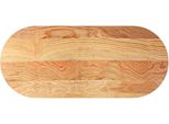 Vidaxl Piano Di Tavolo Marrone Chiaro 140X60X4 Cm In Legno Massiccio Di Rovere Ovale