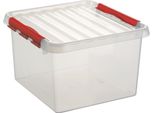 Cassetta Di Stoccaggio Sunware Q-Line 26L Rosso Trasparente - Robusta Cassetta Di Plastica