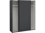 Dmora Armadio Multiuso 2 Ante Gomer 65X220.4H Cm Grigio, Appendiabiti 2 Ante