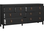 Dmora Credenza Kovsova 38.4X159.6X79.7H Cm Nero, 8 Cassetti Apertura Scorrevole