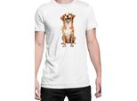 Maglietta Da Uomo Funny Dogs Breeds Novia Scotia Duck Tolling Retriever Dog Breed, Man 2XL , Blanc