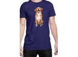 Maglietta Da Uomo Funny Dogs Breeds Novia Scotia Duck Tolling Retriever Dog Breed, Man M , Bleu Foncé