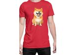 Maglietta Da Uomo Funny Dogs Breeds Shiba Inu Dog Breed, Man Xl , Rouge