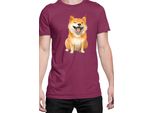 Maglietta Da Uomo Funny Dogs Breeds Shiba Inu Dog Breed, Man 3XL , Bordeaux