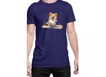 Maglietta Da Uomo Funny Dogs Breeds Pomeranian Dog Breed, Man 3XL , Bleu Foncé