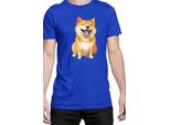 Maglietta Da Uomo Funny Dogs Breeds Shiba Inu Dog Breed, Man S , Bleu