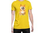 Maglietta Da Uomo Funny Dogs Breeds Shiba Inu Dog Breed, Man Xl , Jaune