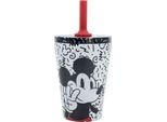 Tazza Termica In Acciaio Inox Con Cannuccia In Silicone Mickey Mouse, 360Ml, 74398