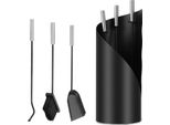 Bettizia Set Di Accessori Per Caminetto In Acciaio Inox Da 4 Pezzi Con Rivestimento Set Di Pulizia Per Caminetto Nero