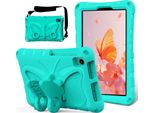 Custodia Per Bambini Per Lenovo Tab M8 4Th Gen/3Rd Gen/Tab M8 Hd/Tab M8 Fhd, Custodia Leggera In Eva Antiurto Con Tracolla E Supporto Per Fiocco Verde