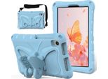 Custodia Per Bambini Per Lenovo Tab M8 4Th Gen/3Rd Gen/Tab M8 Hd/Tab M8 Fhd, Custodia Leggera In Eva Antiurto Con Tracolla E Supporto Per Fiocco Azzurro
