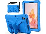 Custodia Per Bambini Per Lenovo Tab M8 4Th Gen/3Rd Gen/Tab M8 Hd/Tab M8 Fhd, Custodia Antiurto In Eva Leggera Con Tracolla E Supporto A Fiocco Blu
