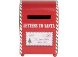 Clayre & Eef Decorazione Natalizia Cassetta Delle Lettere 14X13X19 Cm Metallo Rosso