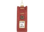 Targhetta Natalizia Clayre & Eef 5X4X11 Cm Plastica Rossa