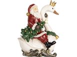 Clayre & Eef Decorazione Natalizia Figura Babbo Natale 13X10X16 Cm Plastica Rossa