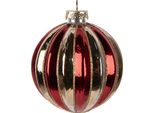Guaina Di Natale Clayre & Eef Ø 8X8 Cm In Vetro Rosso Dorato