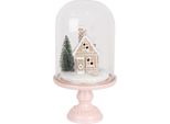 Clayre & Eef Decorazione Natalizia Con Illuminazione A Led Ø 17X30 Cm Plastica Rosa