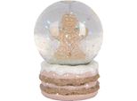 Globo Di Neve Clayre & Eef Ø 5X7 Cm In Plastica Marrone Con Omino Di Pan Di Zenzero