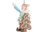 Clayre & Eef Ornamento Natalizio Gnomo 11 Cm Plastica Verde