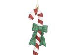 Clayre & Eef Etichetta Natalizia Bastoncino Di Zucchero 8X3X17 Cm Rosso Bianco Plastica