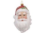 Targhetta Natalizia Clayre & Eef Babbo Natale 15 Cm Bianco Rosso Plastica