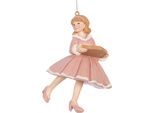Targhetta Natalizia Clayre & Eef Bambina 11 Cm Plastica Rosa