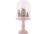 Clayre & Eef Decorazione Natalizia Con Illuminazione A Led Ø 17X36 Cm Plastica Rosa