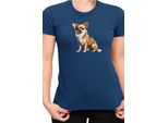 Maglietta Da Donna Dogs Breeds Chihuahua Dog Breed 006, Lady Xl , Bleu Foncé