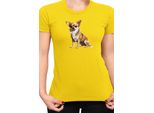 Maglietta Da Donna Dogs Breeds Chihuahua Dog Breed 006, Lady L , Jaune