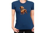 Maglietta Da Donna Dogs Breeds Dachshund Dog Breed 007, Lady Xs , Bleu Foncé