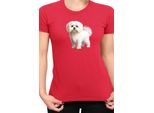 Maglietta Da Donna Dogs Breeds Maltese Dog Breed 005, Lady Xl , Rouge
