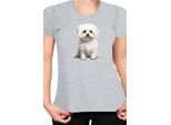 Maglietta Da Donna Dogs Breeds Maltese Dog Breed 006, Lady Xl , Gris