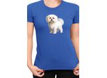 Maglietta Da Donna Dogs Breeds Maltese Dog Breed 005, Lady Xl , Bleu